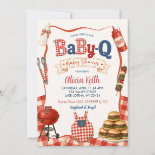 Gingham BabyQ Baby Shower Invitation