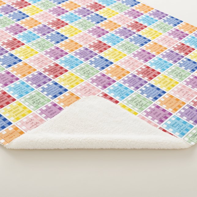 Gingham Bible verses about children babies   Sherpa Blanket (3/4)