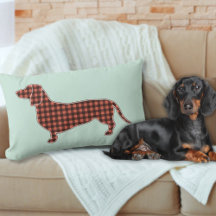 Gingham Black and Tan Dachshund Profile - Mint 