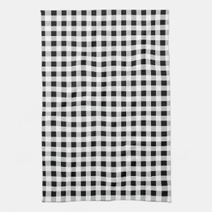 Gingham Black and White Tea Towel
