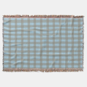 Gingham Blue  Throw Blanket