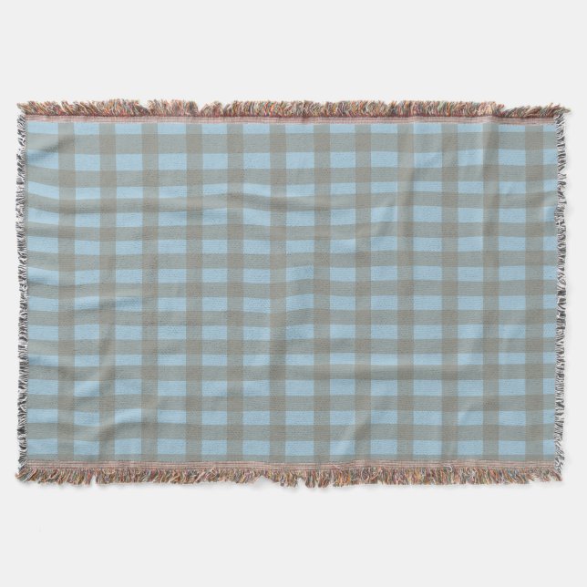 Gingham Blue  Throw Blanket (Front)