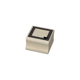 Gingham Border with Corner Heart Stamper Rubber Stamp