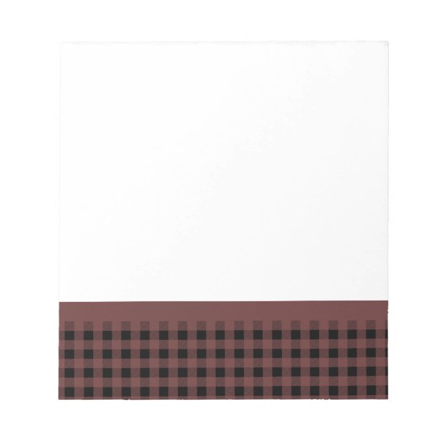 Gingham Brown and Black Notepad (Front)