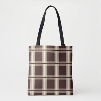 Gingham | Brown & Beige Tote Bag