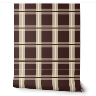 Gingham | Brown & Beige Wallpaper