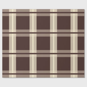 Gingham   Brown & Beige Wrapping Paper