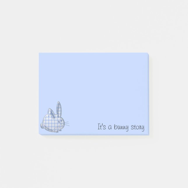 gingham bunny - blue post-it notes (Front)