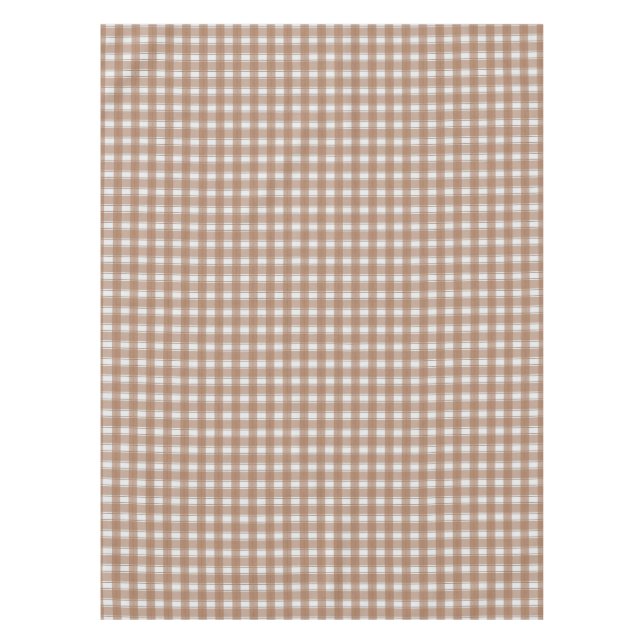 Gingham Charm Brown Tablecloth (Front)