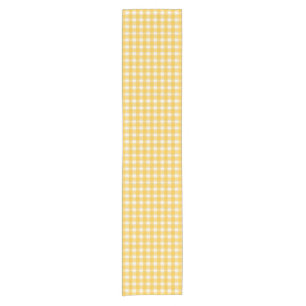 Gingham Charm Yellow Short Table Runner