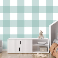 Gingham check cute simple large teal plaid