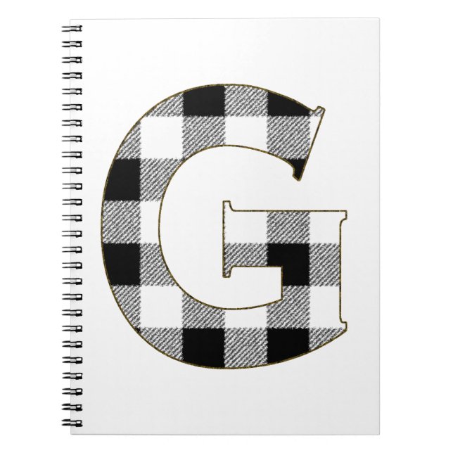 Gingham Check G Spiral Notebook (Front)