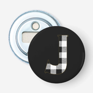 Gingham Check J Bottle Opener