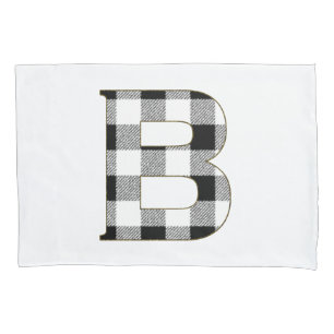 Gingham Check Letter B Pillowcase