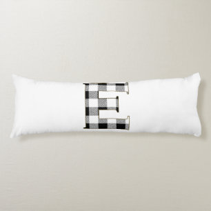 Gingham Check Letter E Body Cushion