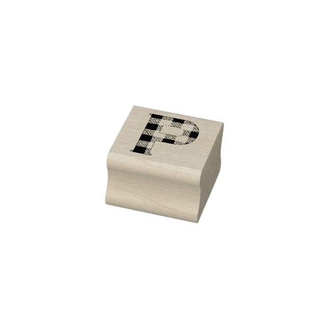 Gingham Check Letter P Rubber Stamp (Stamp)
