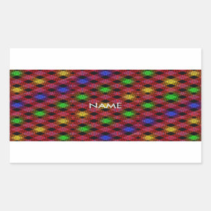 Gingham Check Multicolored Pattern Rectangular Sticker