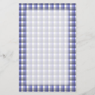 Gingham check pattern. Blue, Grey, White. Stationery