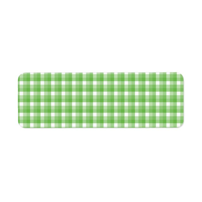 Gingham check pattern. Green and White. (Front)