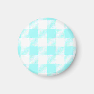Gingham Check Pattern (light blue) Magnet