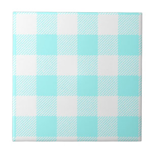 Gingham Check Pattern (light blue) Tile