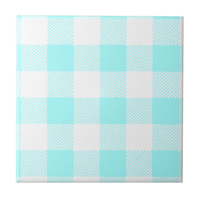 Gingham Check Pattern (light blue) Tile (Front)