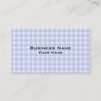 Gingham check pattern. Light Blue & White. Business Card
