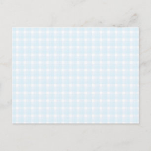 Gingham check pattern. Pale Blue and White. Postcard