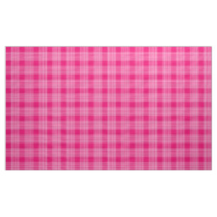 Gingham Check Pink and White Fabric