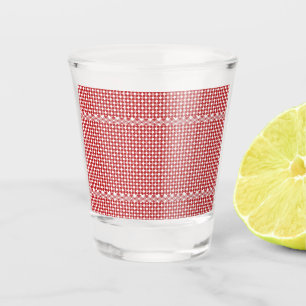 Gingham Checked Shot Glass