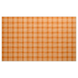 Gingham Chequered Burnt Orange and White Fabric