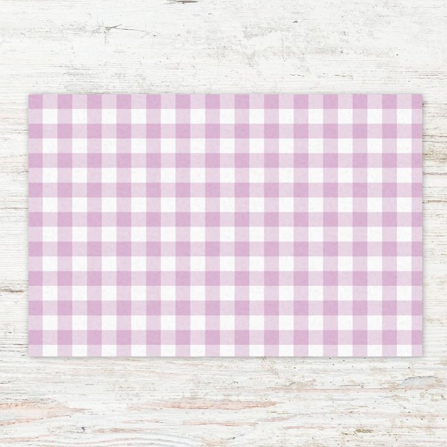 Gingham Chequered Patten in Pastel Colours Tissue Paper (In situ)