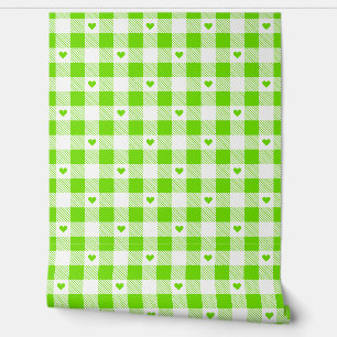 Gingham Chequered Pattern Heart Plaids Wallpaper