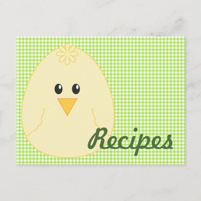 Gingham Chicken Recipe Postcard (Front)
