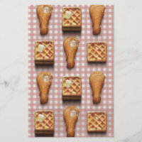 gingham chicken waffles
