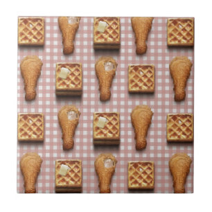 gingham chicken waffles tile