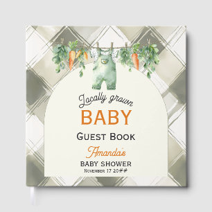 Gingham Clothesline Locally Grown Baby Shower Guest Book