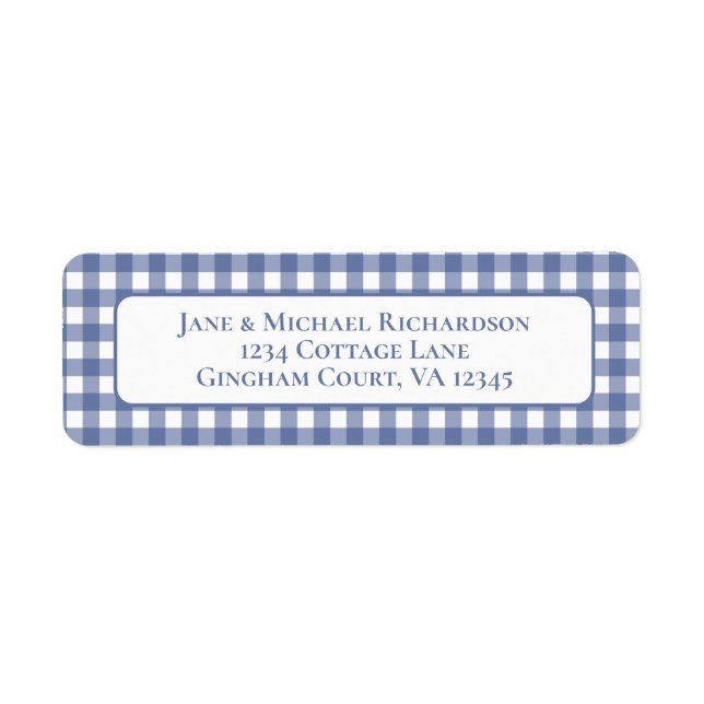 Gingham Cottage Cozy Check Pattern Blue and White (Front)