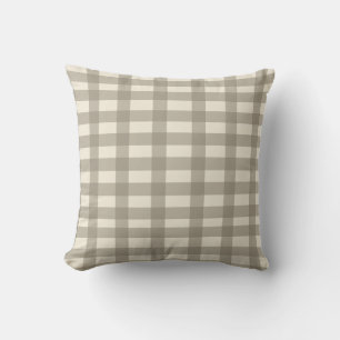 Gingham Cream and Toffee Cushion