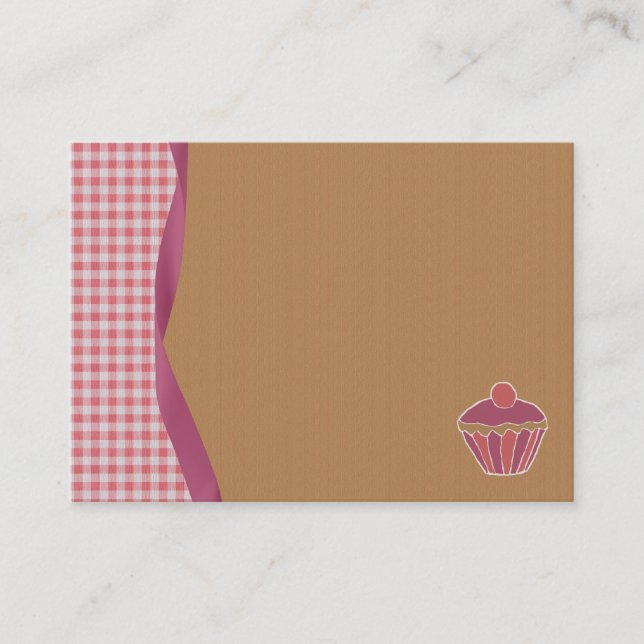Gingham Cupcake Business Cards (Front)
