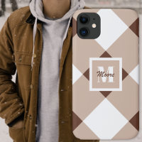 Gingham - Dark and Light Brown Phone Case