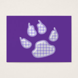 gingham dog paw - purple