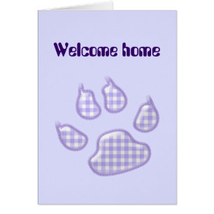 gingham dog paw - purple