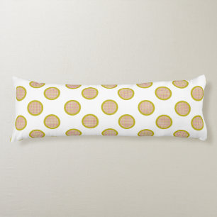Gingham Dots, White Body Pillow