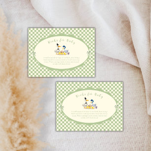 Gingham Duck Family Duck Books For Baby Shower Enclosure Card