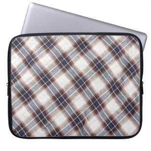 Gingham ecological cotton in autumn colours.  laptop sleeve