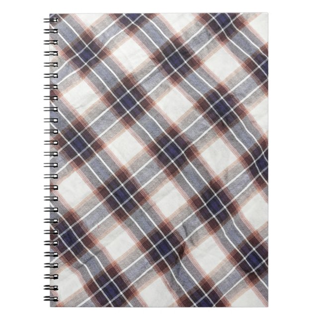 Gingham ecological cotton in autumn colours.  notebook (Front)