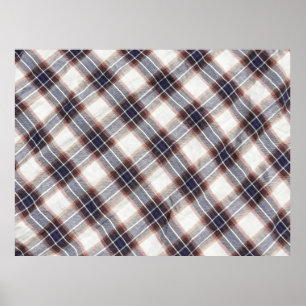 Gingham ecological cotton in autumn colours. poster