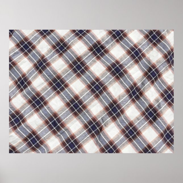 Gingham ecological cotton in autumn colours.  poster (Front)