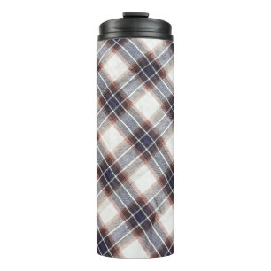 Gingham ecological cotton in autumn colours.  thermal tumbler